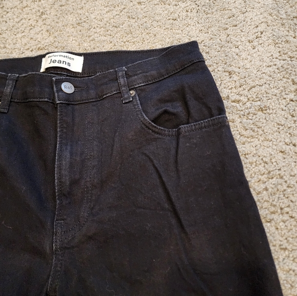 Reformation Straight Leg Black Wash Jeans Women's Size 29 - Picture 3 of 9